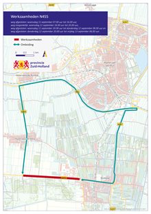 Op de afbeelding staat de omleidingsroute via de N207, N11 en N209.