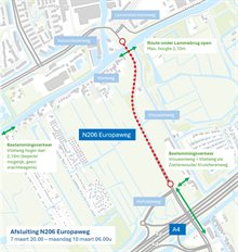 Kaart bestemmingsverkeer Vrouwenweg en Vlietweg