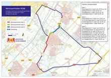 Kaart werkzaamheden N208 maart 2025